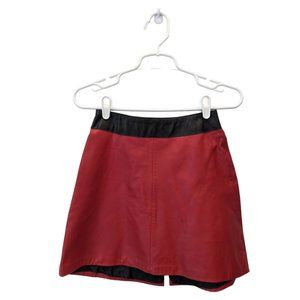 Vintage Red Leather Mini Skirt